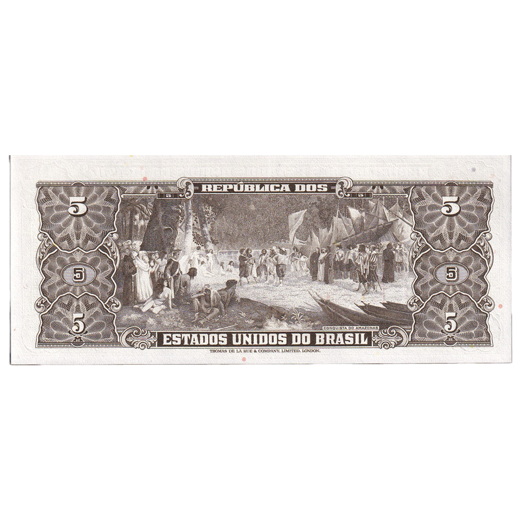 Biljet, Brazilië, 5 Cruzeiros, 1964, Undated (1964), KM:176c, SPL