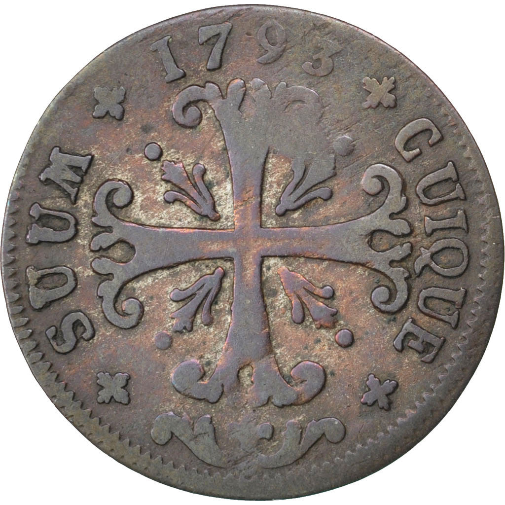 Coin, SWISS CANTONS, NEUCHATEL, 1/2 Batzen, 1793, Neuenburg, VF(30-35), Billon