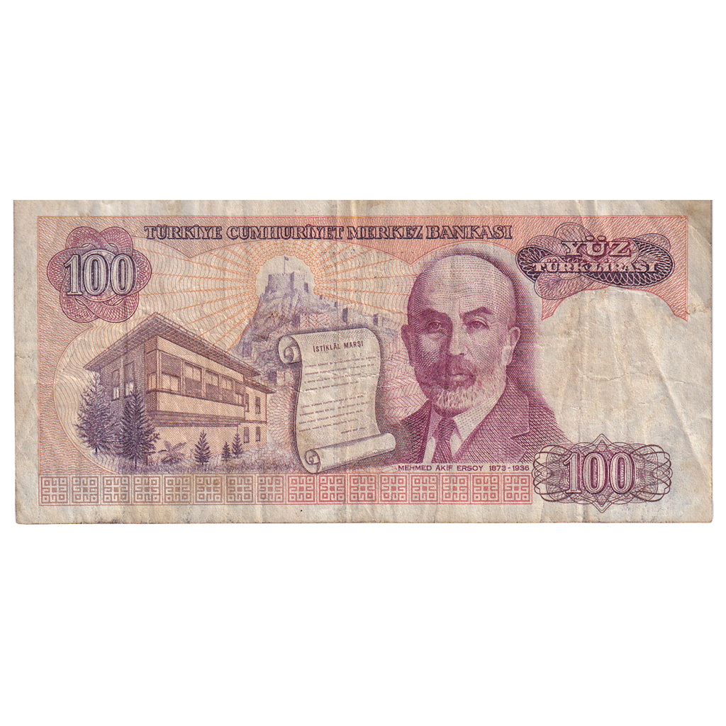 Biljet, Turkije, 100 Lira, KM:194a, TB