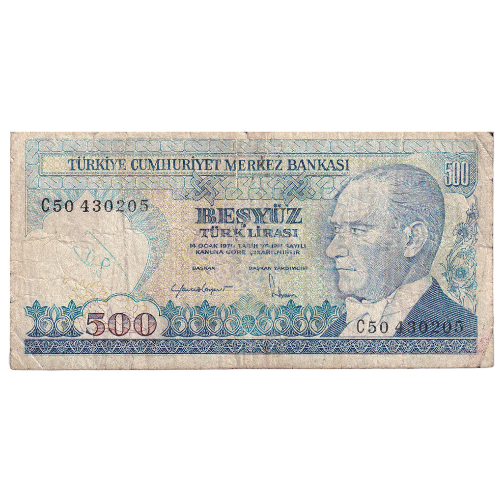 Banknot, Turcja, 500 Lira, 1984, KM:195, VG(8-10)
