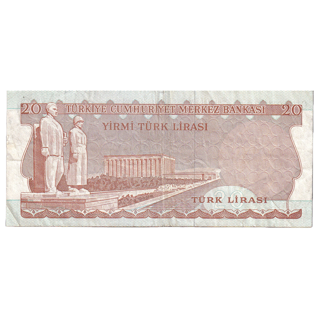 Nota, Turquia, 20 Lira, 1974-1978, KM:187a, EF(40-45)