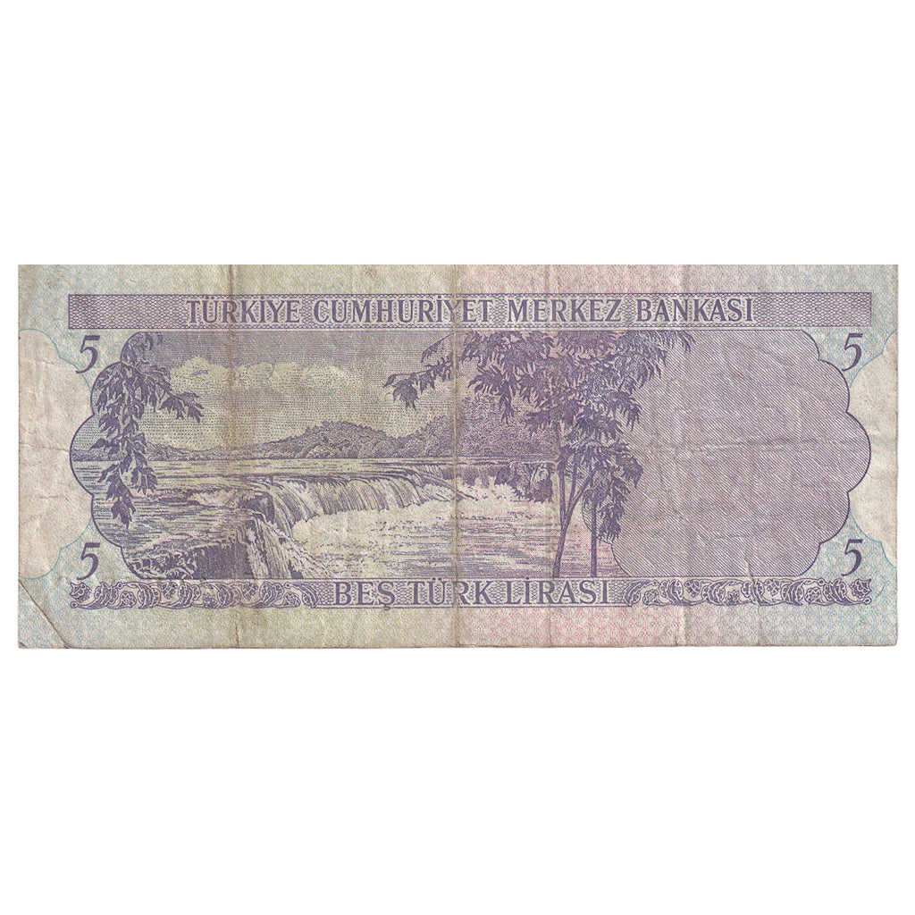 Nota, Turquia, 5 Lira, 1976, KM:185, EF(40-45)