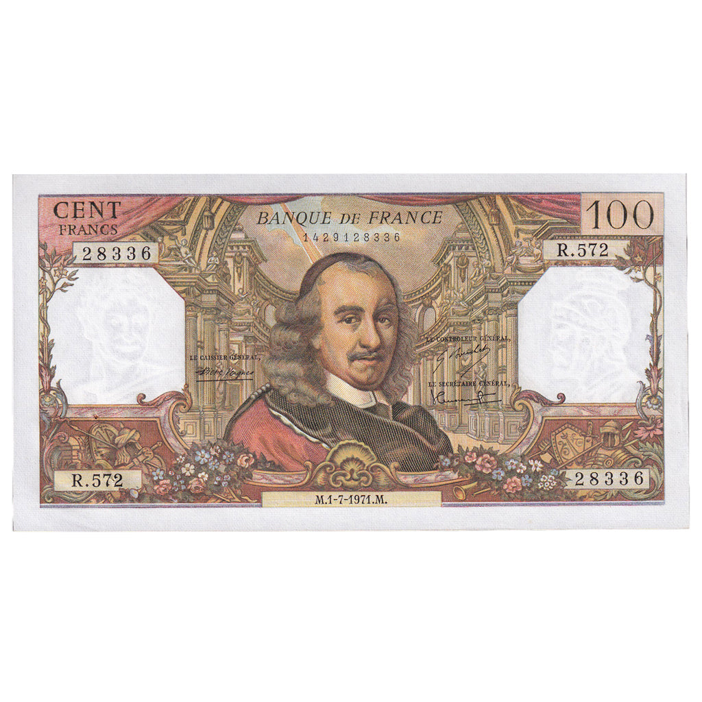 France, 100 Francs, Corneille, 1971, R.572, SPL, Fayette:65.36, KM:149d