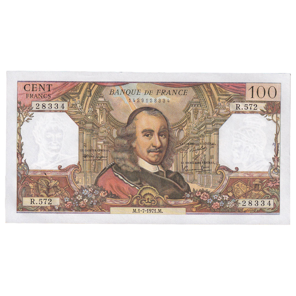 France, 100 Francs, Corneille, 1971, R.572, SPL, Fayette:65.36, KM:149d