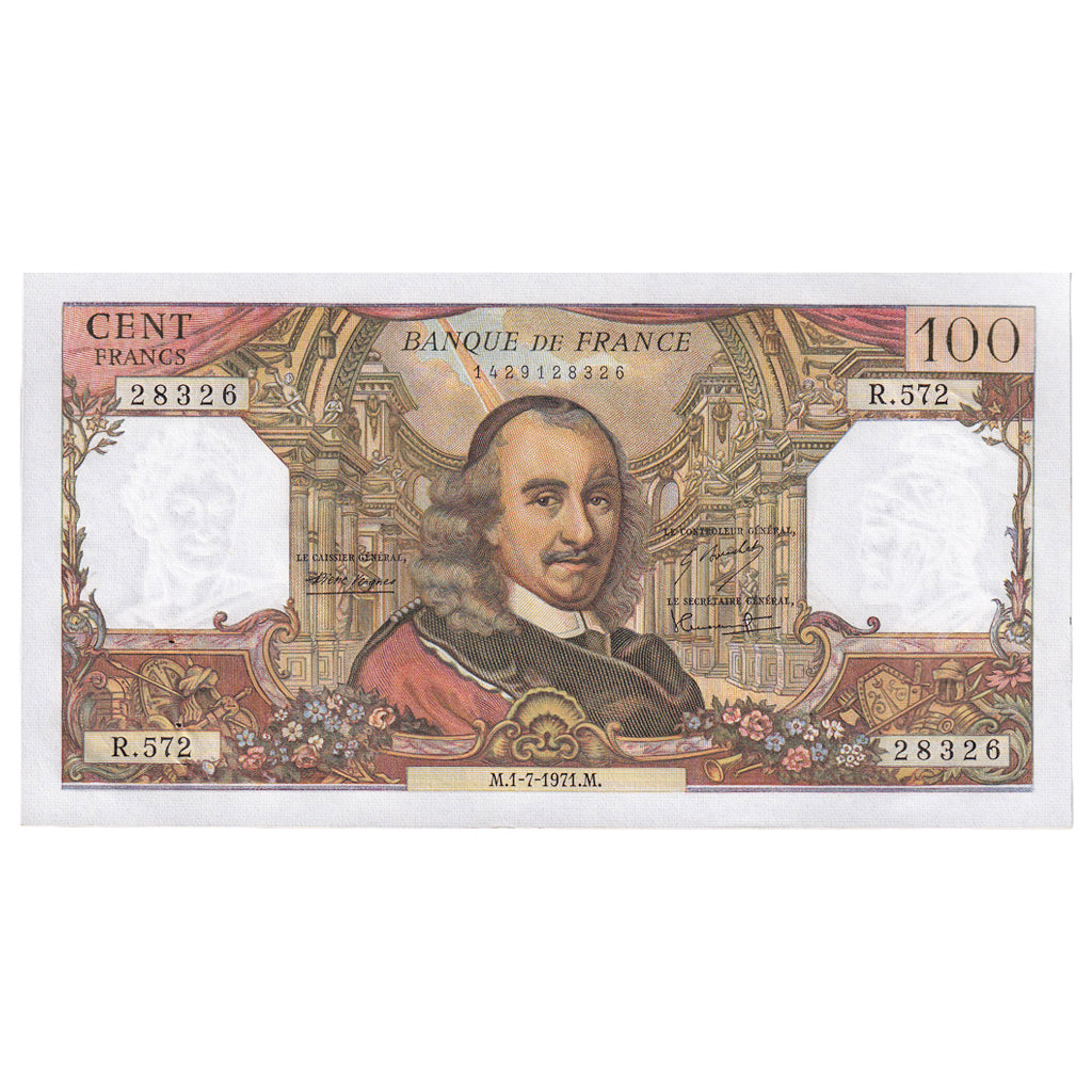 France, 100 Francs, Corneille, 1971, R.572, SUP+, Fayette:65.36, KM:149d