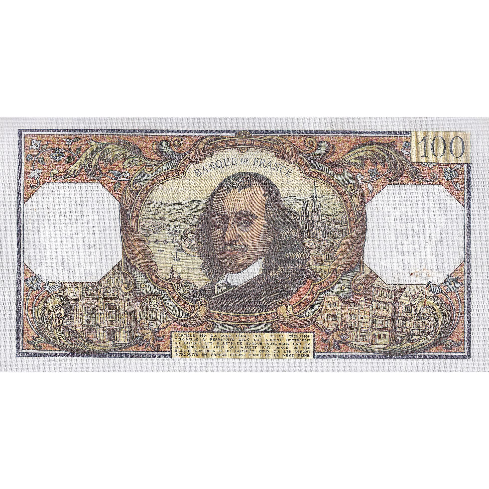 França, 100 Francs, Corneille, 1971, R.572, AU(55-58), Fayette:65.36, KM:149d