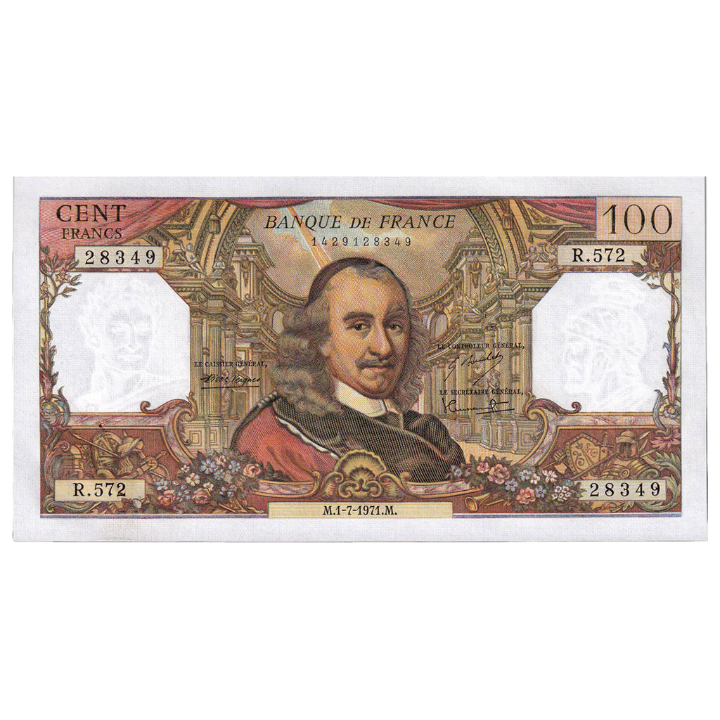 Frankrijk, 100 Francs, Corneille, 1971, R.572, SPL, Fayette:65.36, KM:149d