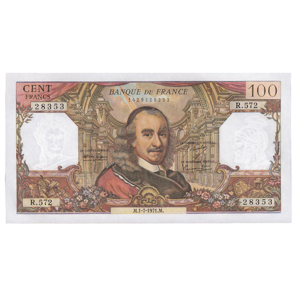 France, 100 Francs, Corneille, 1971, R.572, SUP+, Fayette:65.36, KM:149d