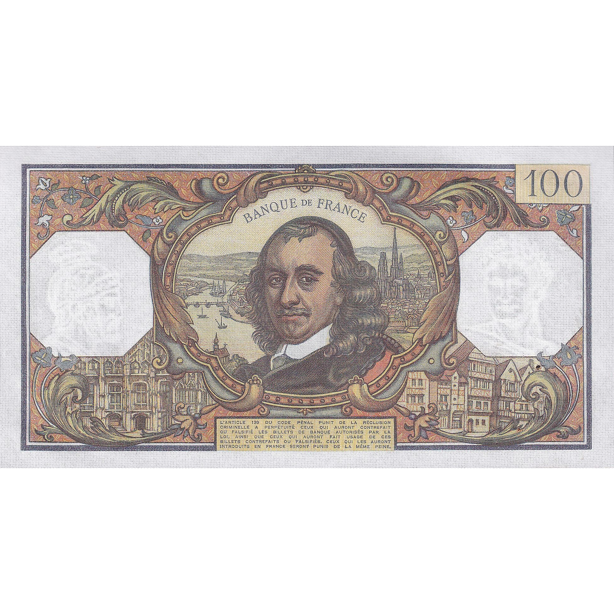 France, 100 Francs, Corneille, 1971, R.572, SUP+, Fayette:65.36, KM:149d