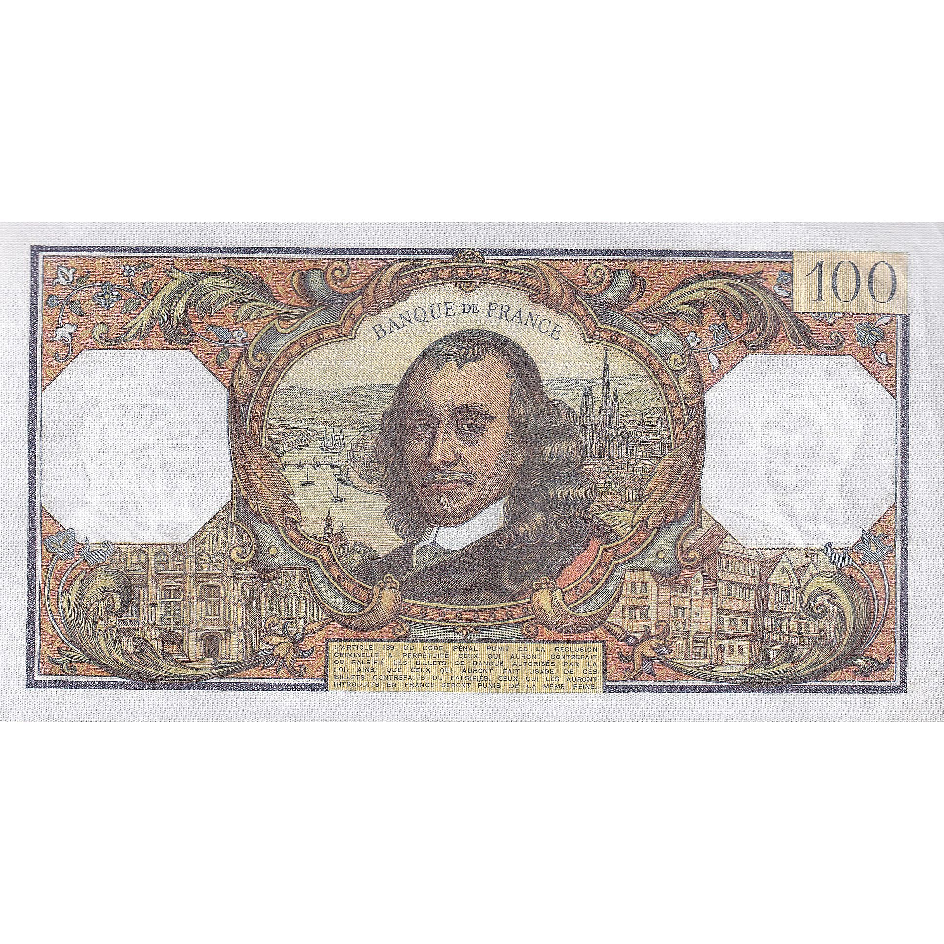 França, 100 Francs, Corneille, 1971, R.572, AU(50-53), Fayette:65.36, KM:149d