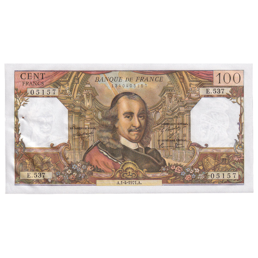 Frankrijk, 100 Francs, Corneille, 1971, E.537, TTB+, Fayette:65.35, KM:149c