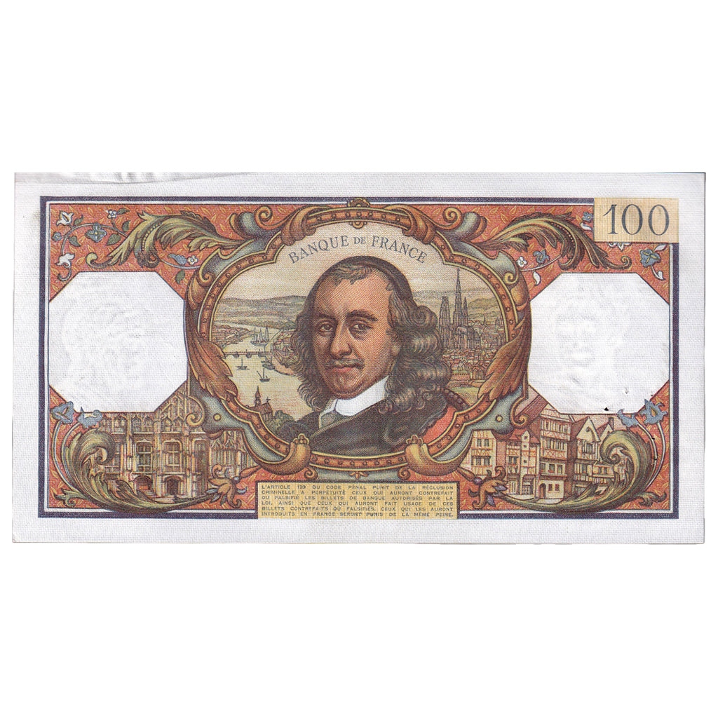 France, 100 Francs, Corneille, 1968, Y.328, AU(50-53), Fayette:65.22, KM:149c