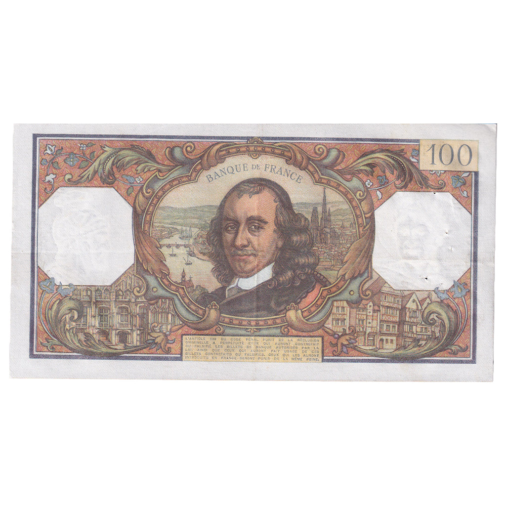 France, 100 Francs, Corneille, 1970, O.508, EF(40-45), Fayette:65.33, KM:149c