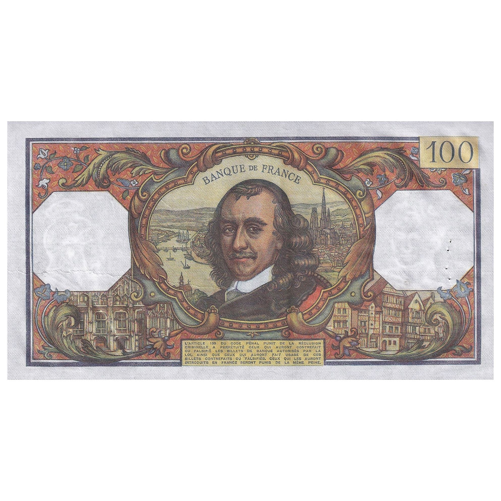 France, 100 Francs, Corneille, 1977, W.1140, EF(40-45), Fayette:65.60, KM:149f