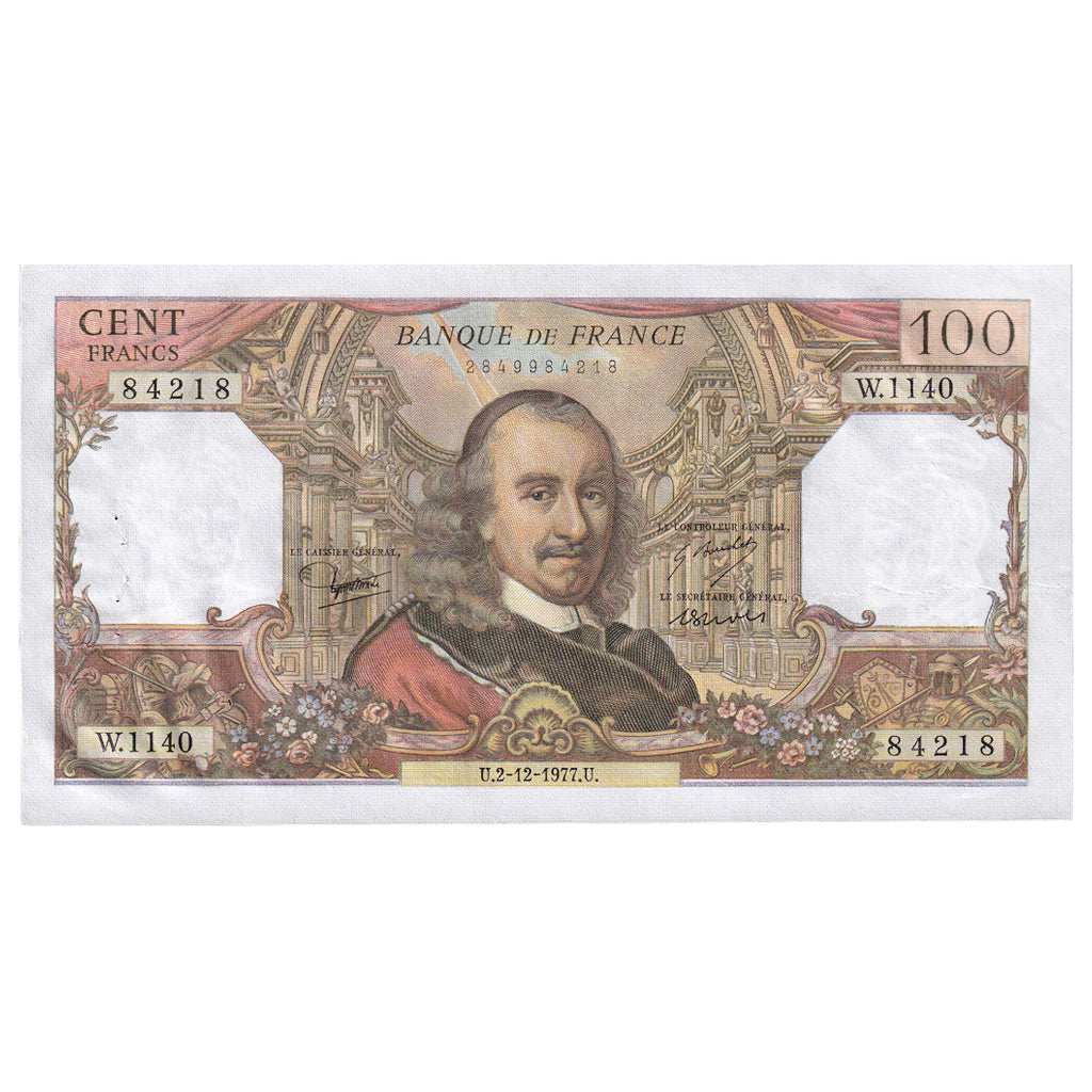 Francia, 100 Francs, Corneille, 1977, W.1140, MBC+, Fayette:65.60, KM:149f