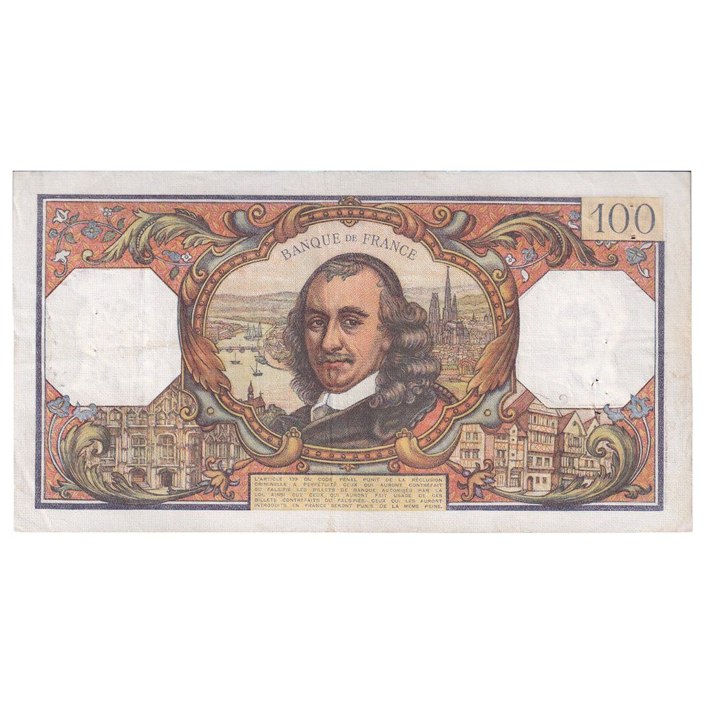 Francja, 100 Francs, Corneille, 1967, Y.235, EF(40-45), Fayette:65.17, KM:149b