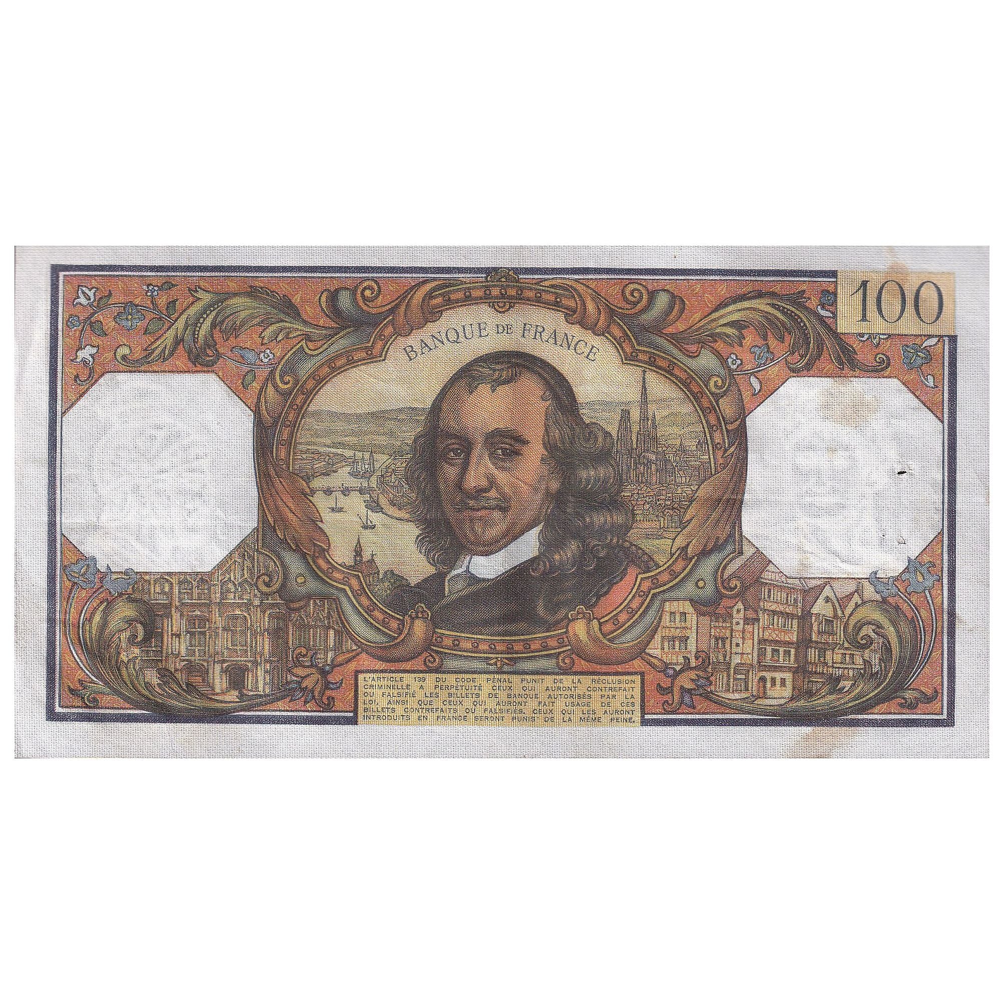 Francja, 100 Francs, Corneille, 1970, E.457, EF(40-45), Fayette:65.30, KM:149c