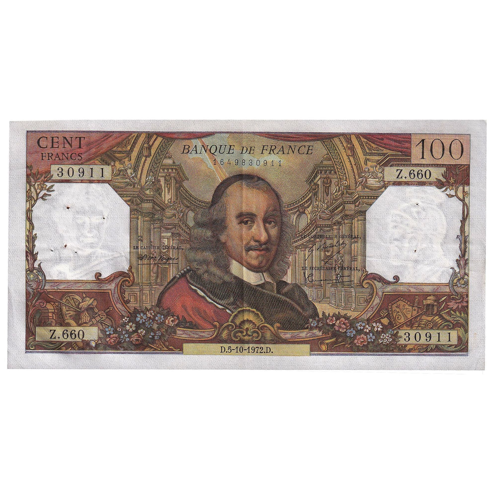 Francia, 100 Francs, Corneille, 1972, Z.660, BB, Fayette:65.40, KM:149d