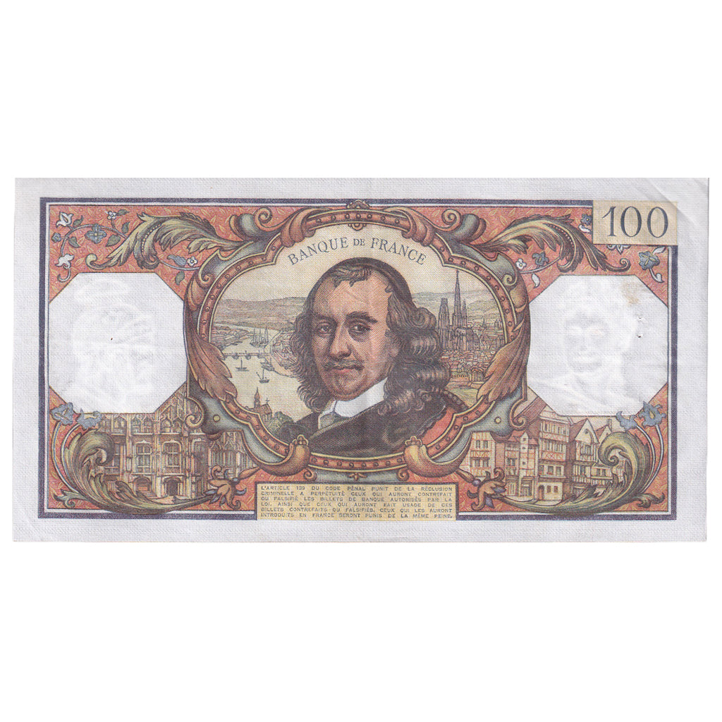 France, 100 Francs, Corneille, 1972, B.674, AU(50-53), Fayette:65.40, KM:149d