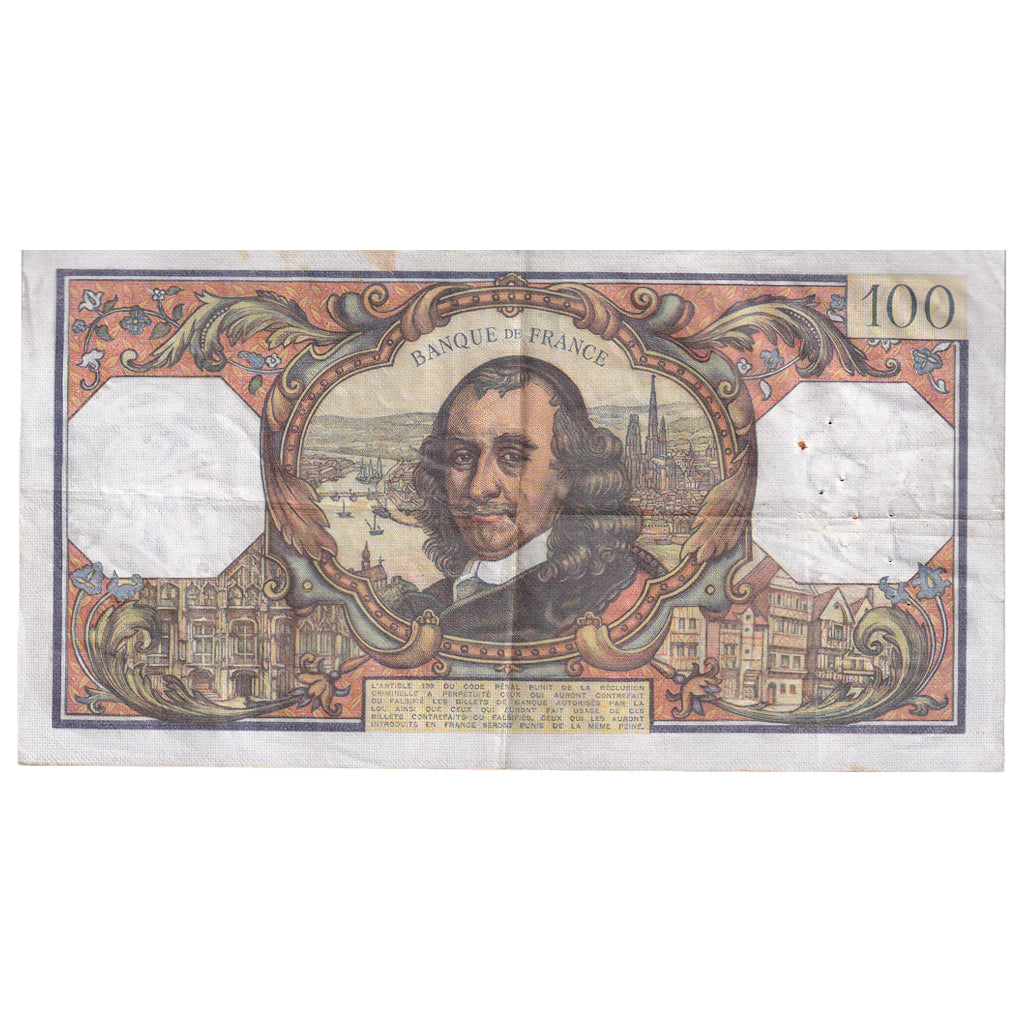 France, 100 Francs, Corneille, 1973, T.732, EF(40-45), Fayette:65.43, KM:149d