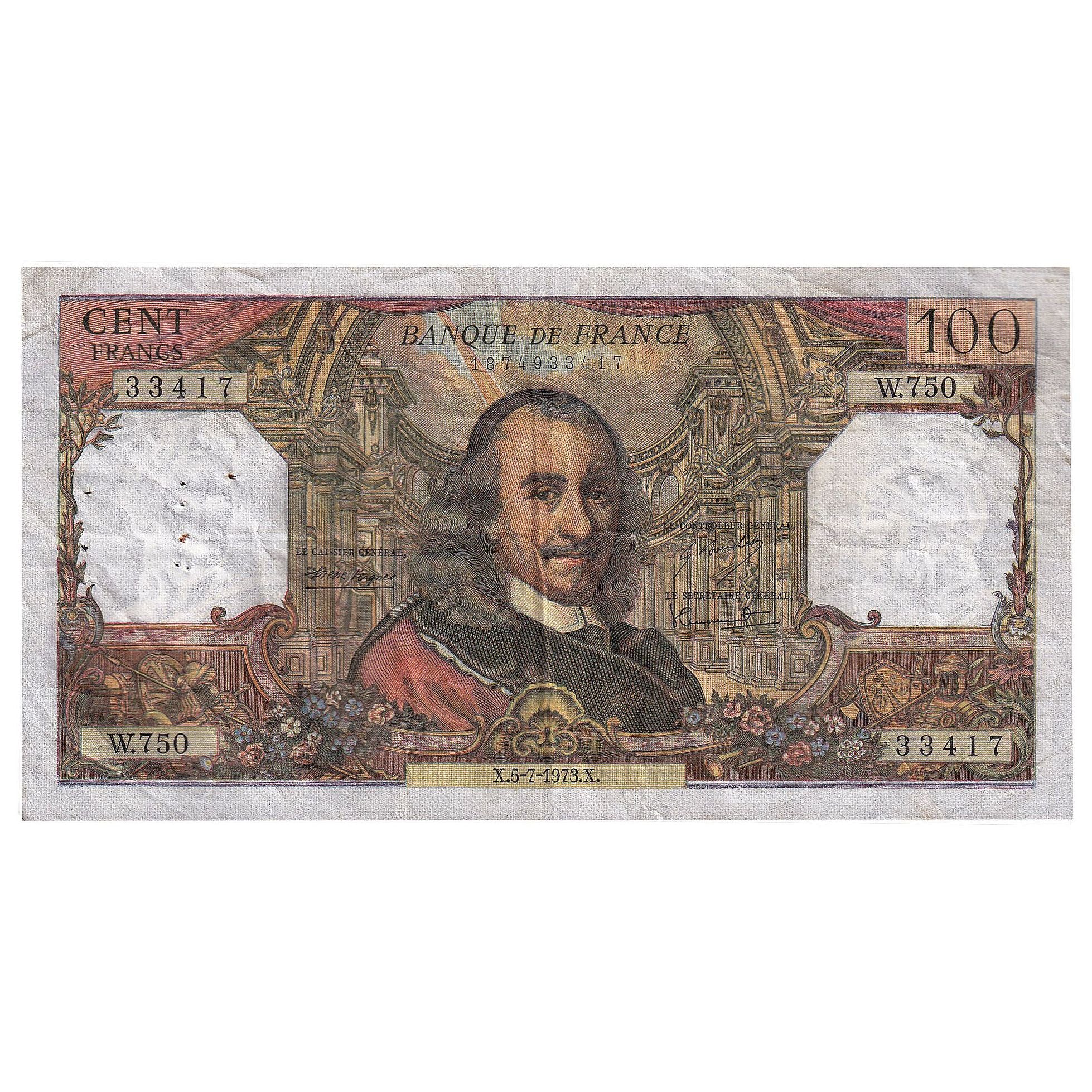 Frankrijk, 100 Francs, Corneille, 1973, W.750, TTB, Fayette:65.43, KM:149d