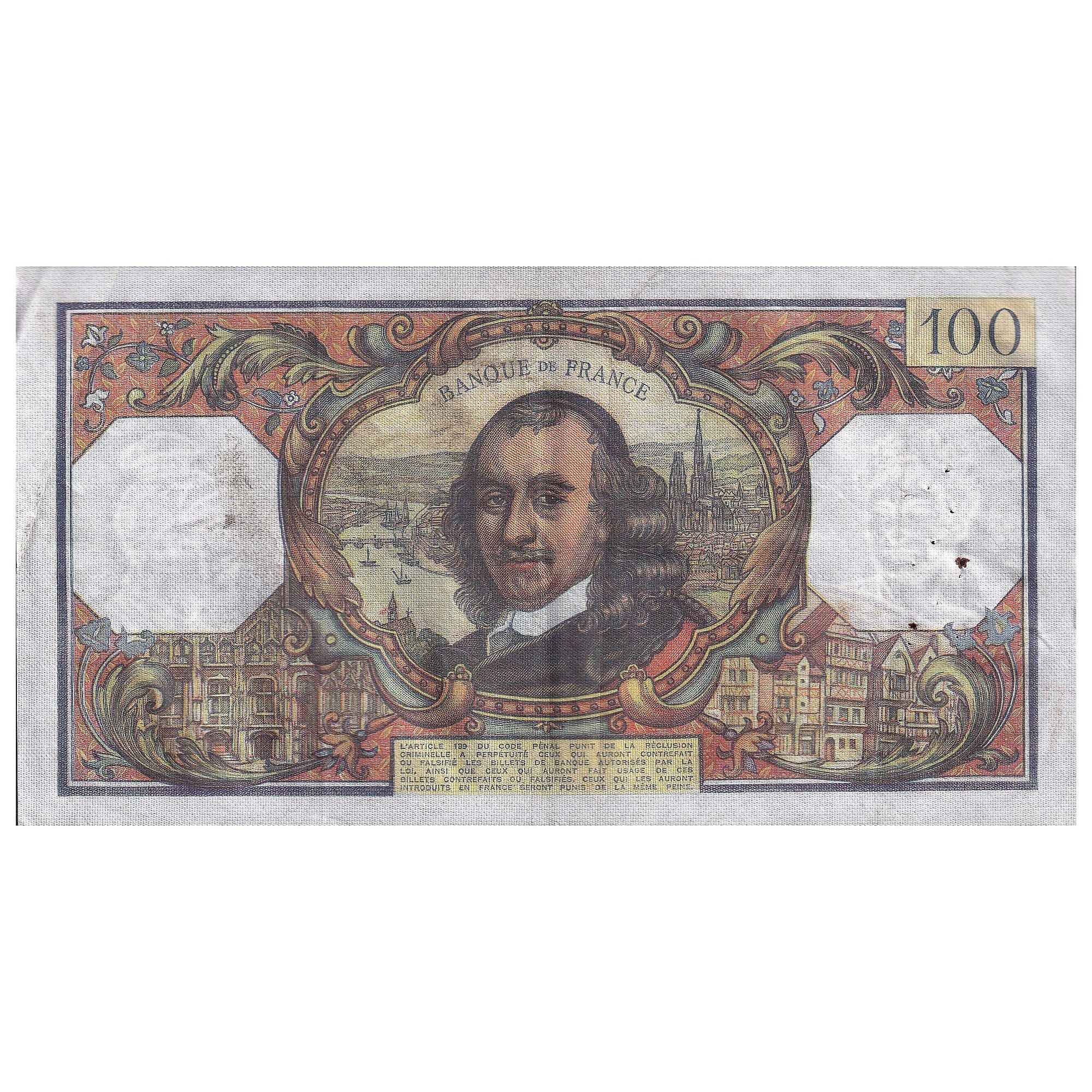 France, 100 Francs, Corneille, 1976, M.910, EF(40-45), Fayette:65.51, KM:149f