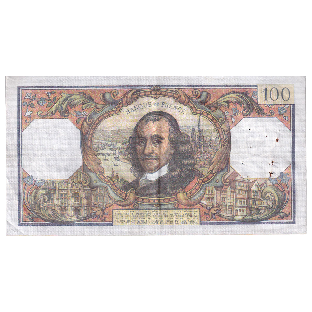 France, 100 Francs, Corneille, 1976, M.910, EF(40-45), Fayette:65.51, KM:149f