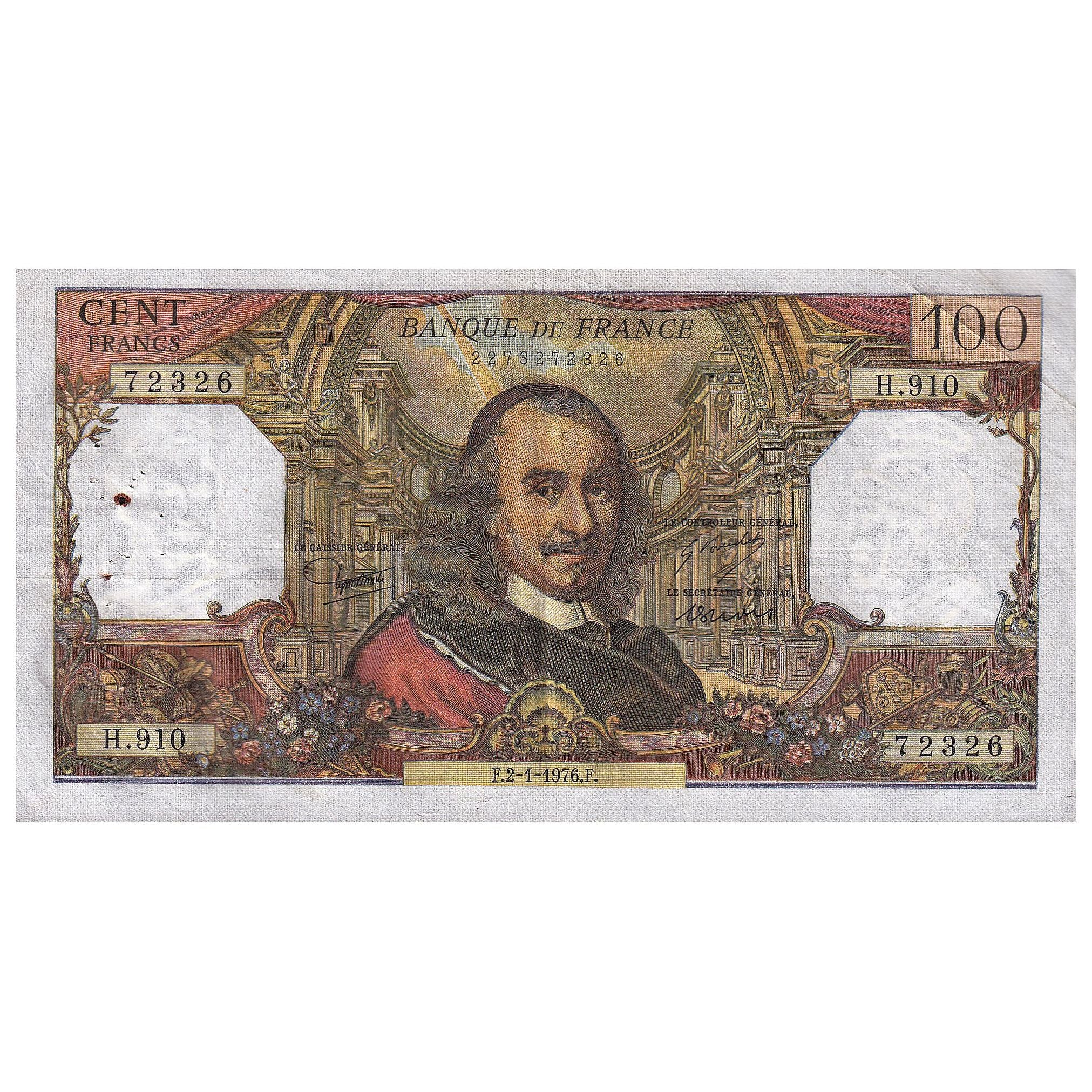 France, 100 Francs, Corneille, 1976, H.910, TTB, Fayette:65.51, KM:149f