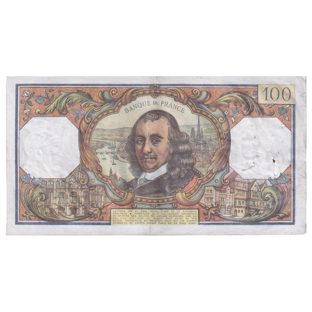 France, 100 Francs, Corneille, 1976, F.987, AU(50-53), Fayette:65.54, KM:149f