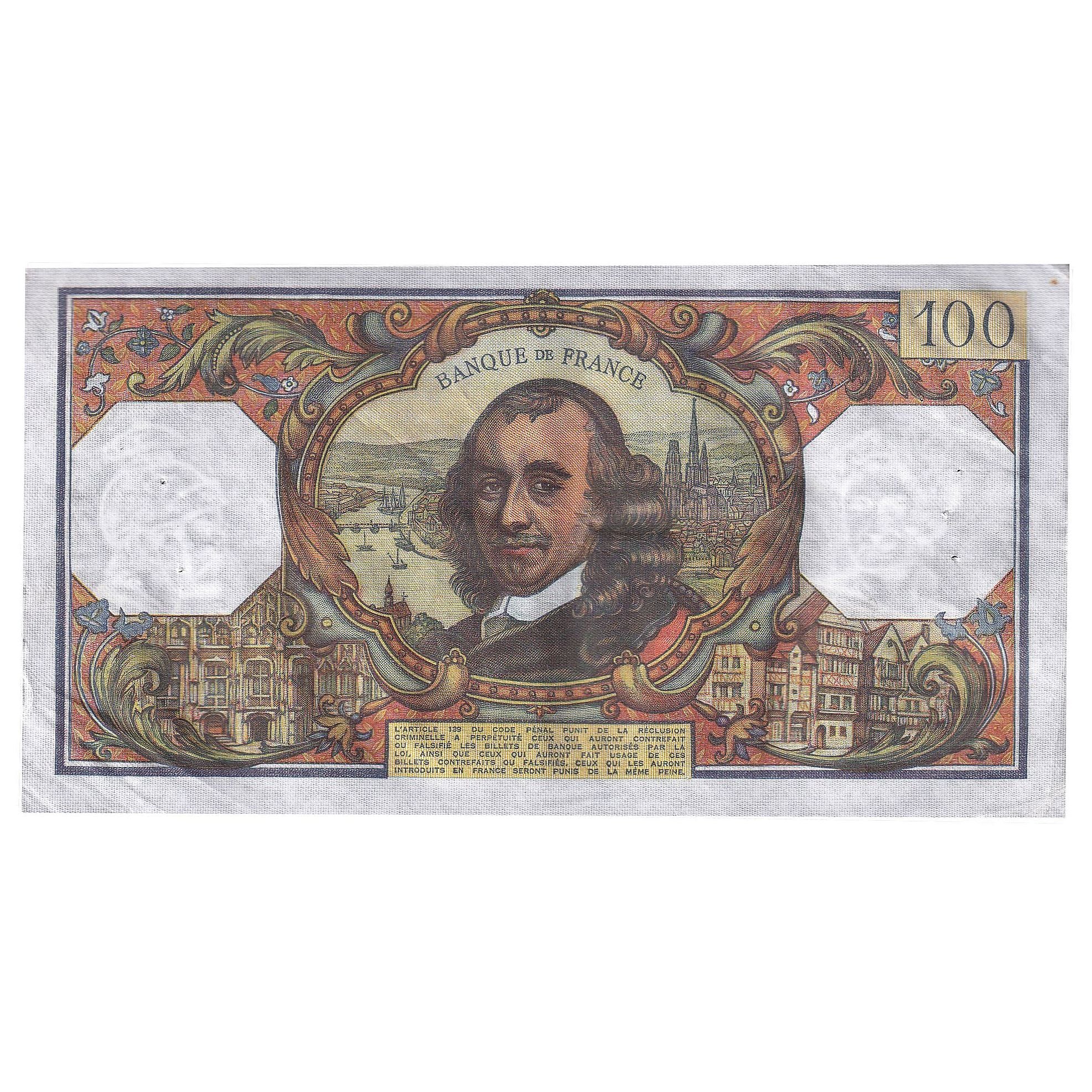 France, 100 Francs, Corneille, 1978, K.1162, AU(50-53), Fayette:65.61, KM:149f