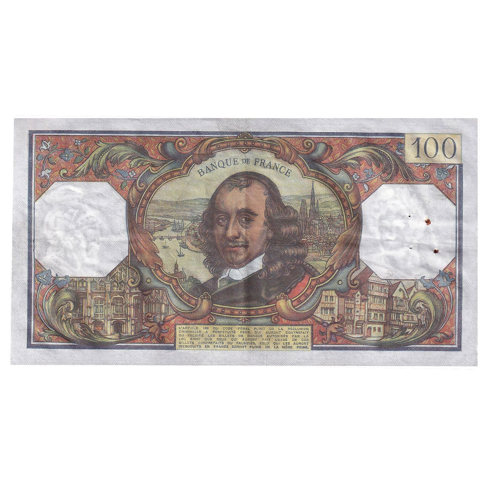 France, 100 Francs, Corneille, 1978, J.1188, AU(50-53), Fayette:65.62, KM:149f