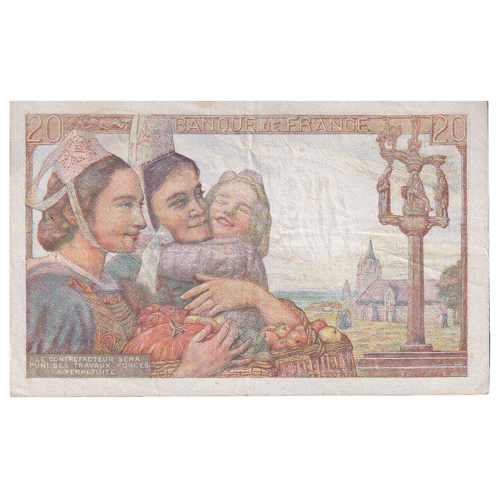 Francia, 20 Francs, Pêcheur, 1944, M.132, BB, Fayette:13.9, KM:100a