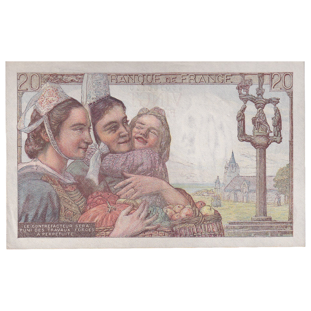 Francja, 20 Francs, Pêcheur, 1949, H.197, UNC(63), Fayette:13.14, KM:100c