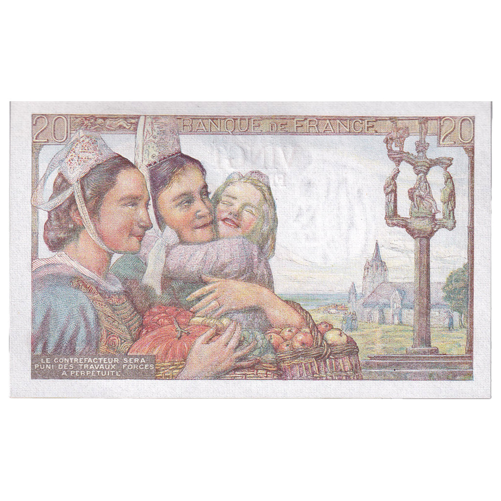 Francia, 20 Francs, Pêcheur, 1943, G.103, UNC, Fayette:13.7, KM:100a