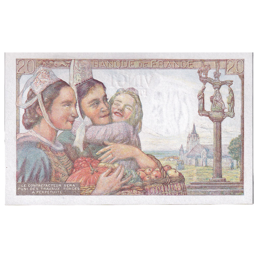 Francia, 20 Francs, Pêcheur, 1943, G.103, UNC, Fayette:13.7, KM:100a