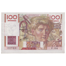 Francia, 100 Francs, Jeune Paysan, 1947, P.194, SPL-, Fayette:28.13, KM:128a
