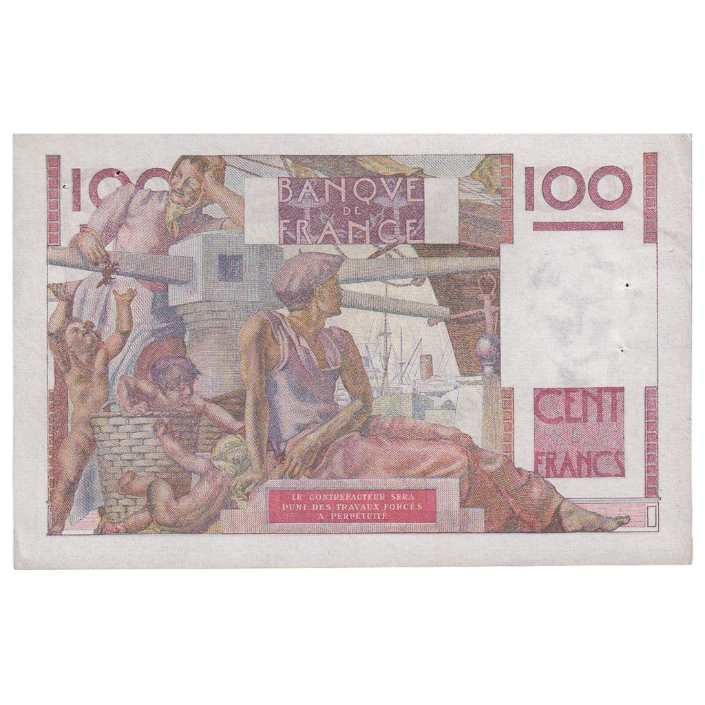 França, 100 Francs, Jeune Paysan, 1947, B.199, AU(55-58), Fayette:28.14