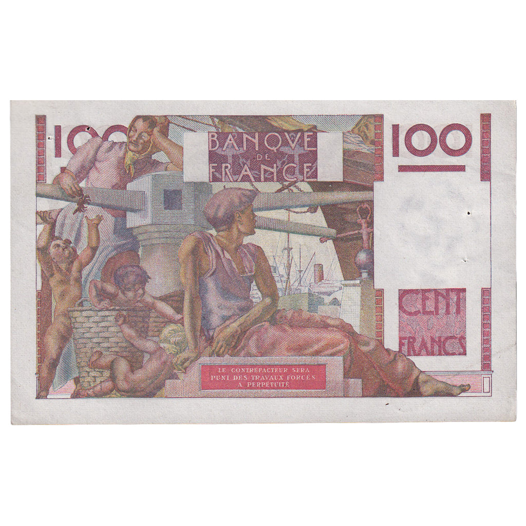 França, 100 Francs, Jeune Paysan, 1947, B.199, AU(50-53), Fayette:28.14
