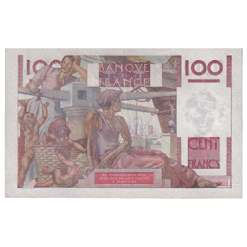 França, 100 Francs, Jeune Paysan, 1947, D.202, AU(50-53), Fayette:28.14