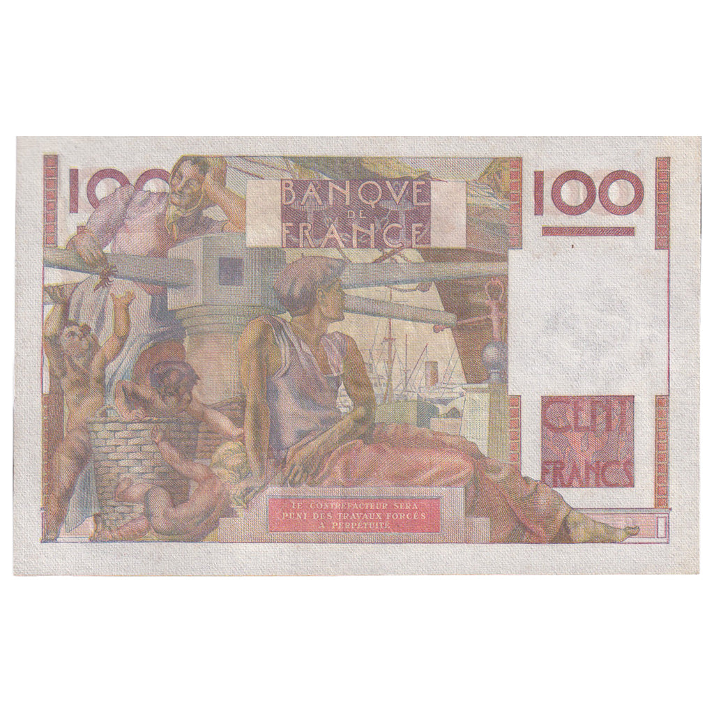 Francja, 100 Francs, Jeune Paysan, 1948, X.230, AU(55-58), Fayette:28.17