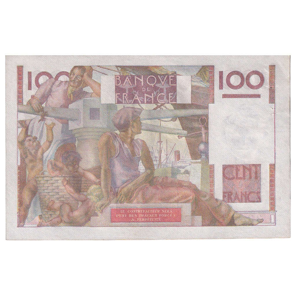 France, 100 Francs, Jeune Paysan, 1952, A.498, AU(50-53), Fayette:28.34, KM:128d