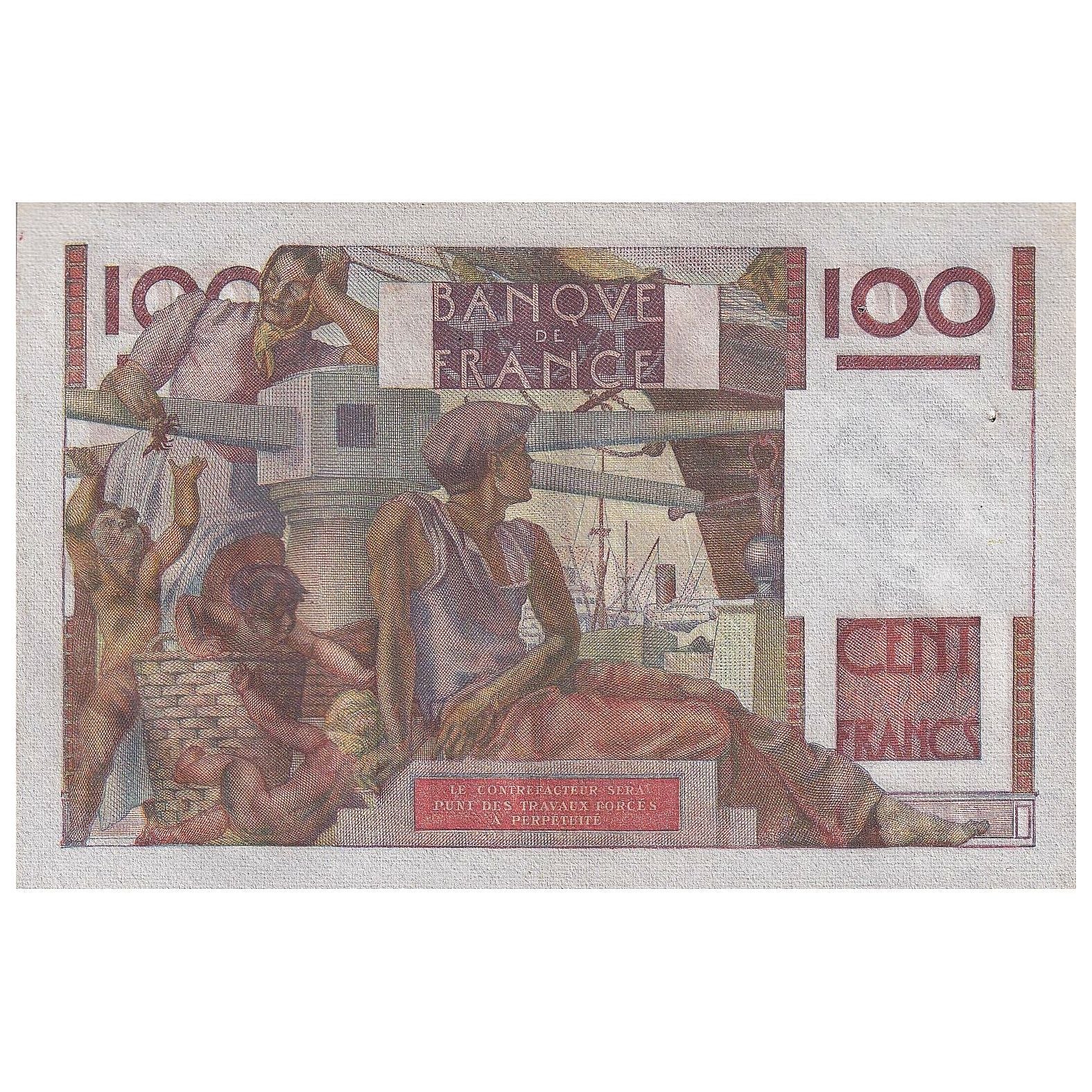 França, 100 Francs, Jeune Paysan, 1951, Z.411, AU(50-53), Fayette:28.30