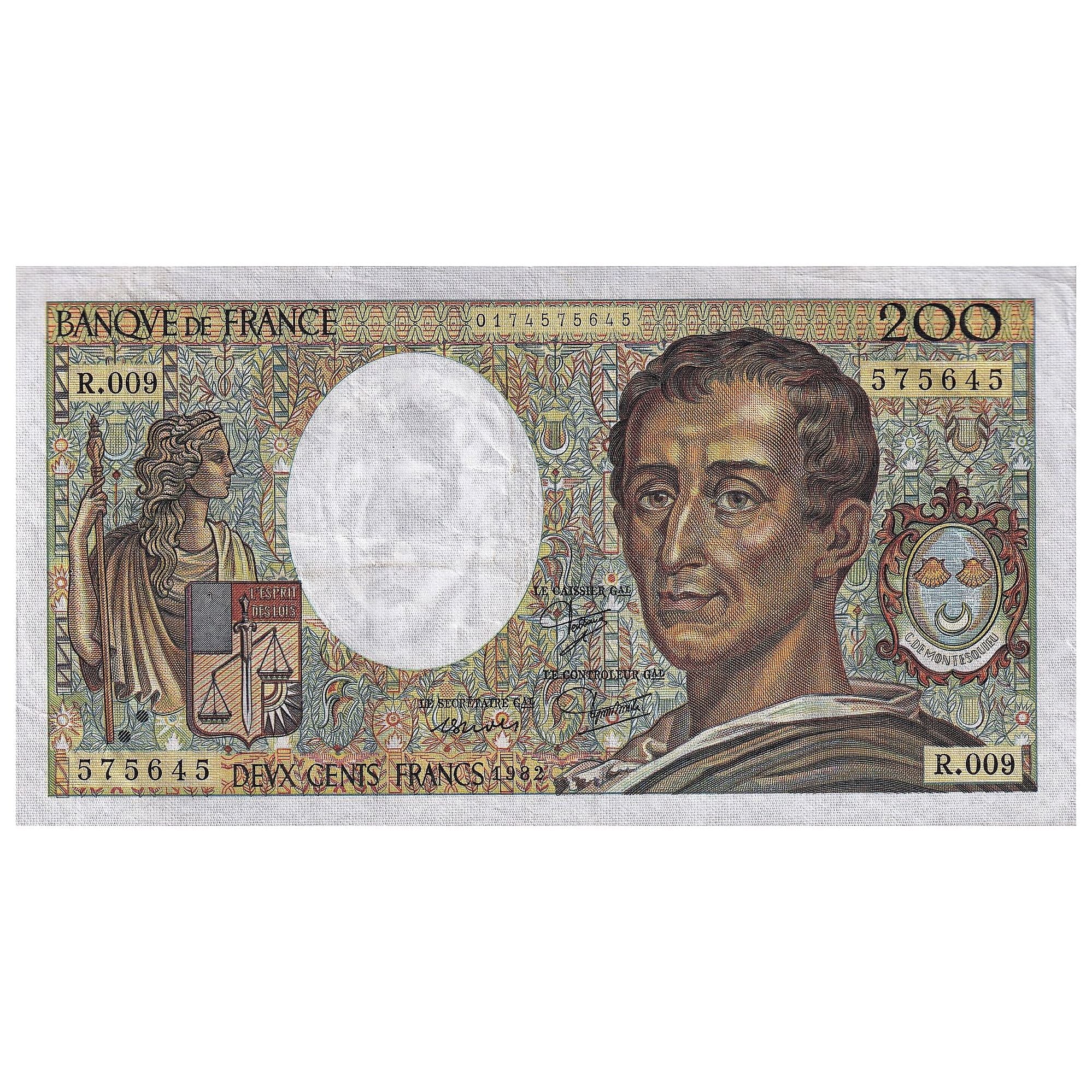 Francja, 200 Francs, Montesquieu, 1982, R.009, AU(55-58), Fayette:70.02, KM:155a