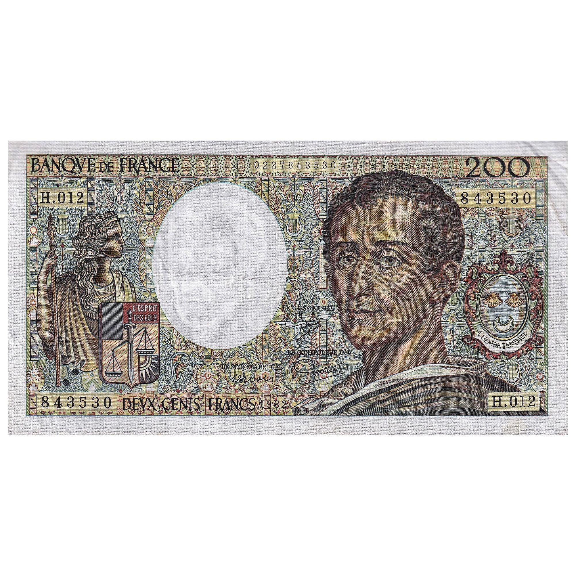 Frankreich, 200 Francs, Montesquieu, 1982, H.012, SS, Fayette:70.02, KM:155a