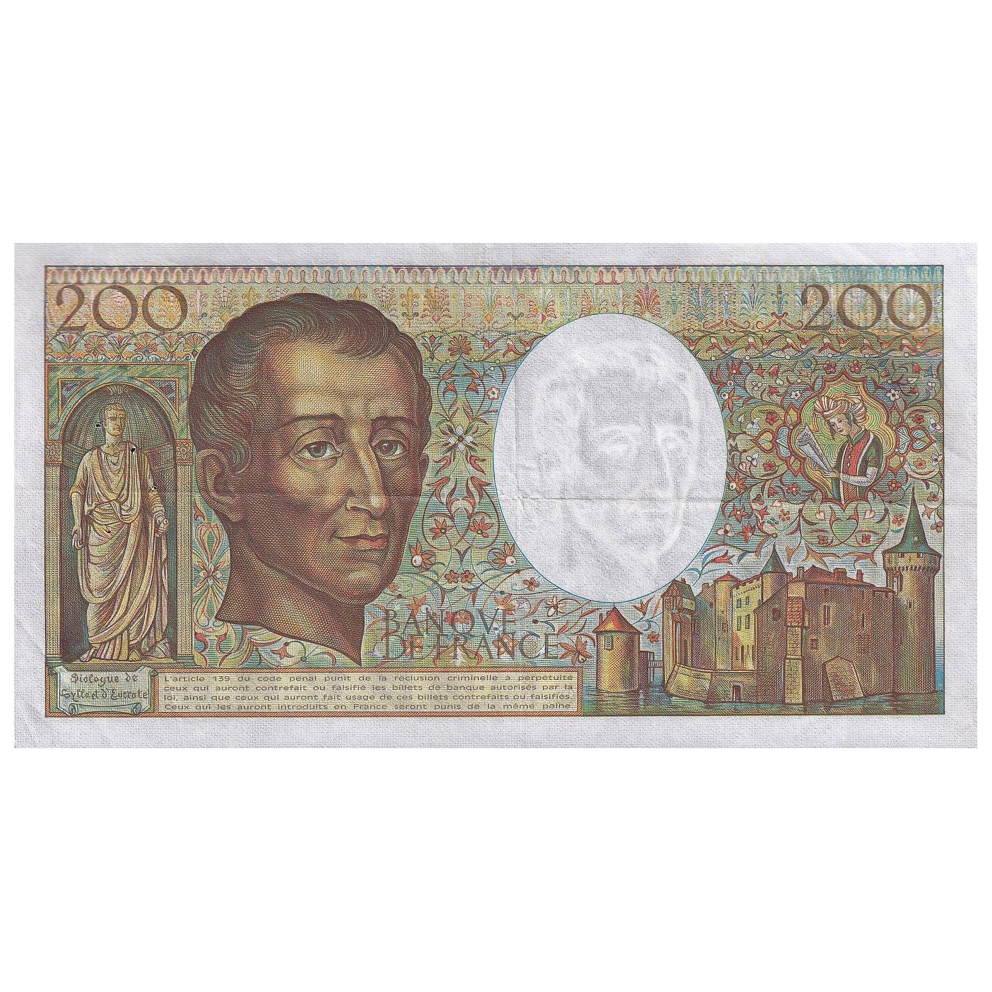 Frankreich, 200 Francs, Montesquieu, 1982, J.013, SS, Fayette:70.02, KM:155a