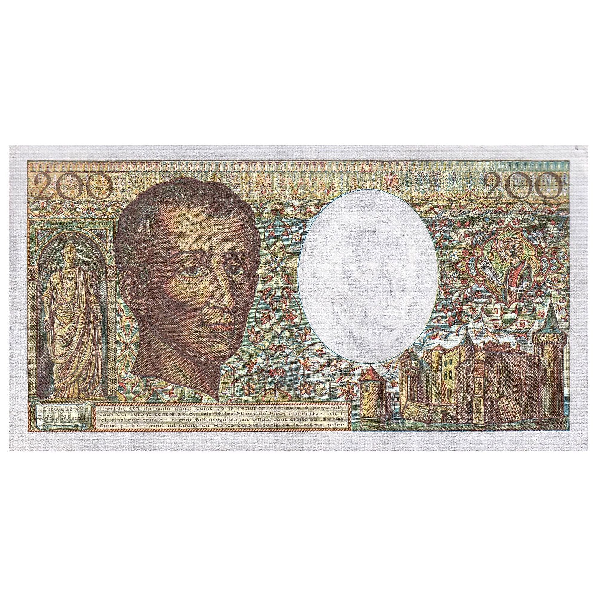 Frankreich, 200 Francs, Montesquieu, 1985, K.030, SS+, Fayette:70.05, KM:155a