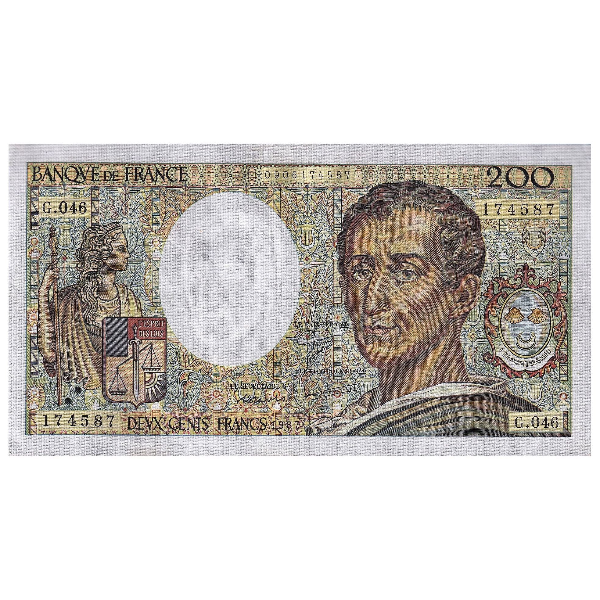Frankreich, 200 Francs, Montesquieu, 1987, G.046, SS+, Fayette:70.07, KM:155b