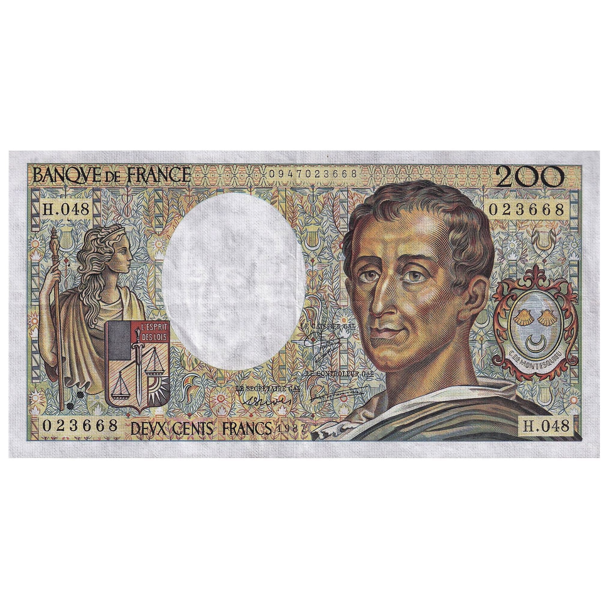 Frankreich, 200 Francs, Montesquieu, 1987, H.048, SS, Fayette:70.07, KM:155b
