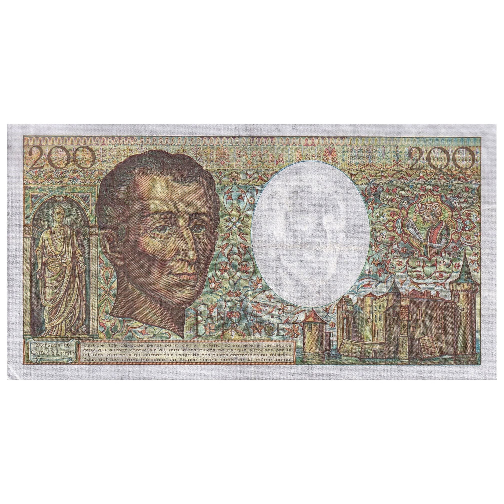 Francia, 200 Francs, Montesquieu, 1987, E.050, BB, Fayette:70.07, KM:155b