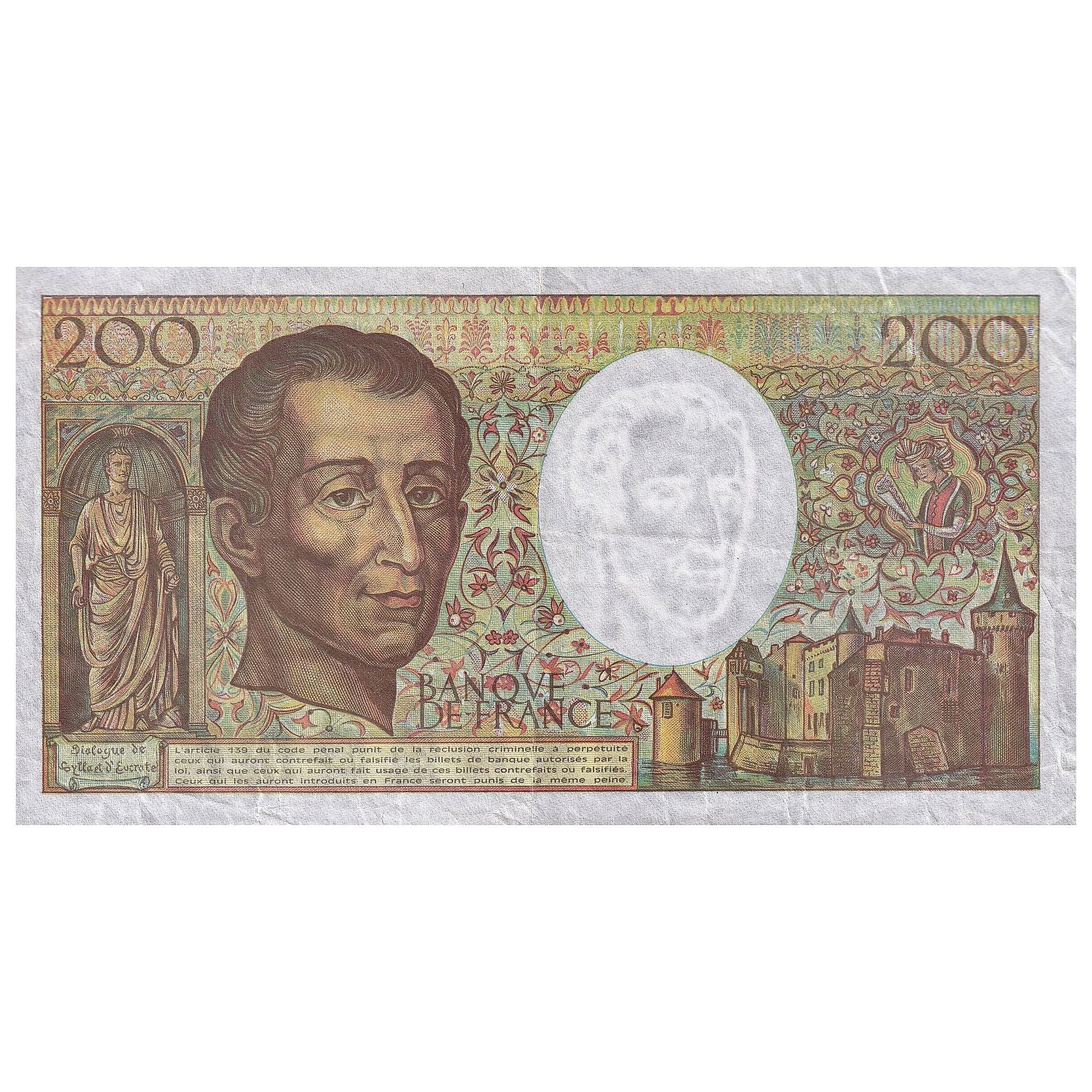 France, 200 Francs, Montesquieu, 1992, R.133, EF(40-45), Fayette:70.12c, KM:155e